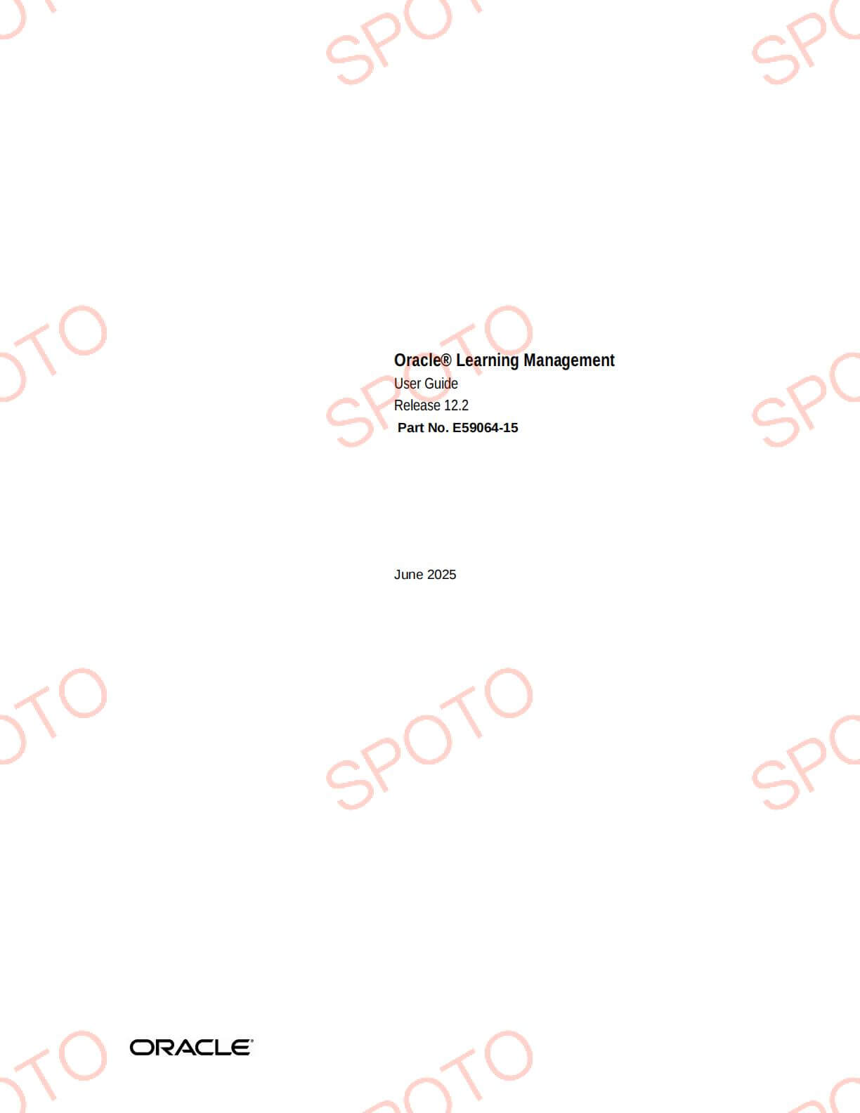 Oracle® Learning Management